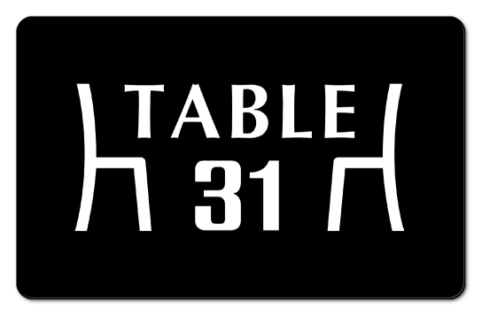 table 31 logo over black background